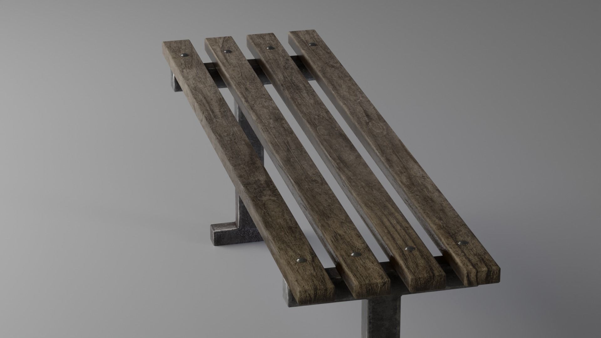 Park Bench Low-poly 3D model_3