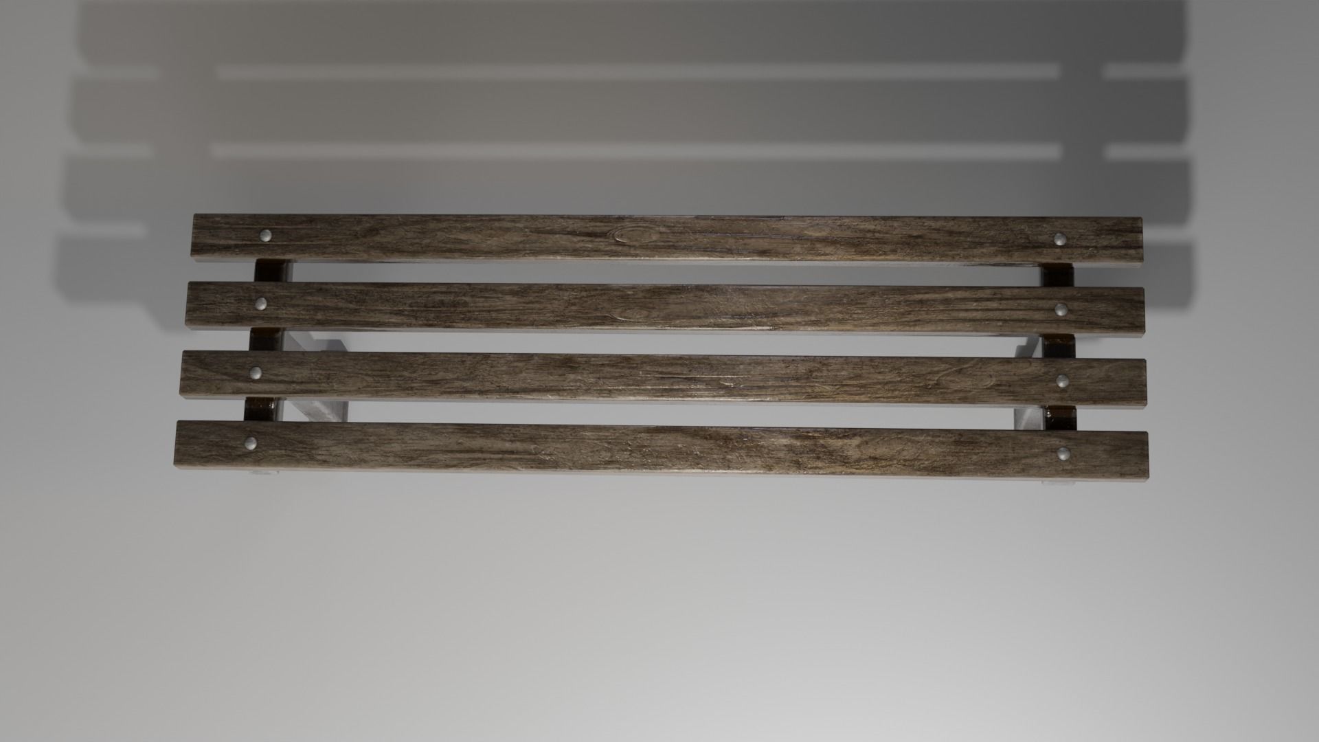 Park Bench Low-poly 3D model_6