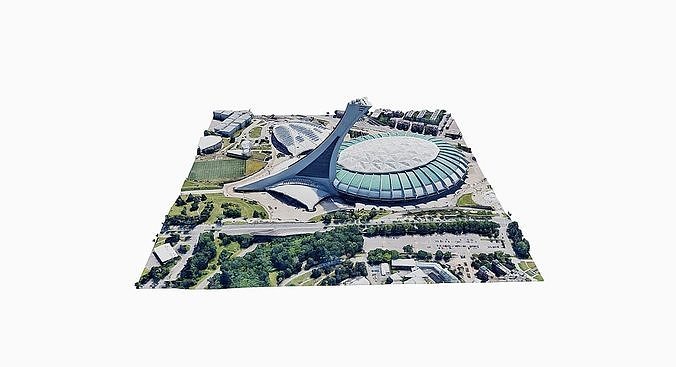 Olympic Stadium Montreal Low-poly 3D model 4