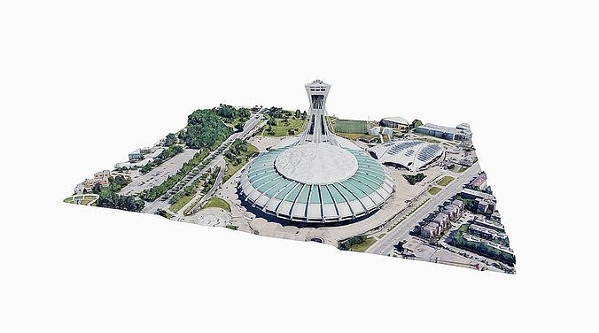 Olympic Stadium Montreal Low-poly 3D model 5