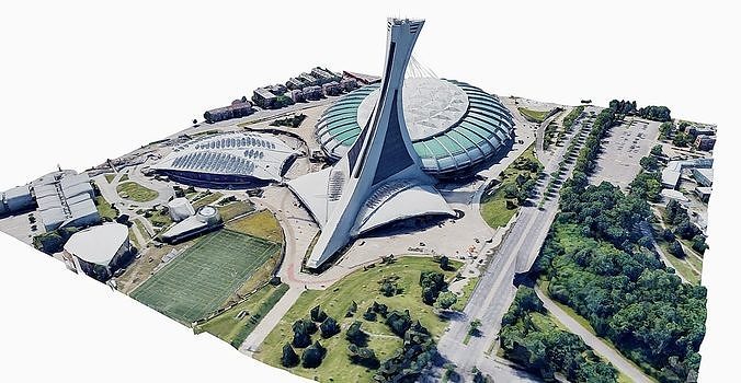 Olympic Stadium Montreal Low-poly 3D model 6