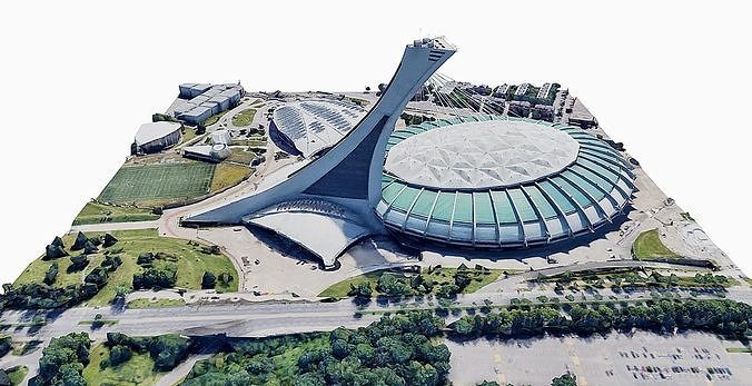 Olympic Stadium Montreal Low-poly 3D model 3