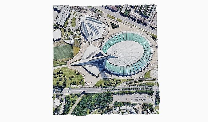 Olympic Stadium Montreal Low-poly 3D model 7