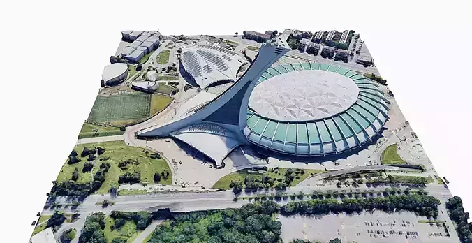 Olympic Stadium Montreal Low-poly 3D model