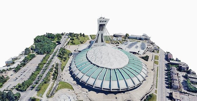 Olympic Stadium Montreal Low-poly 3D model 2