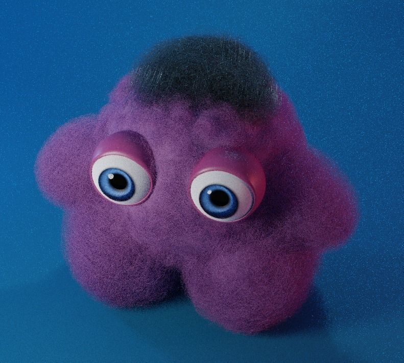 Cute fluffy character 3D model_1