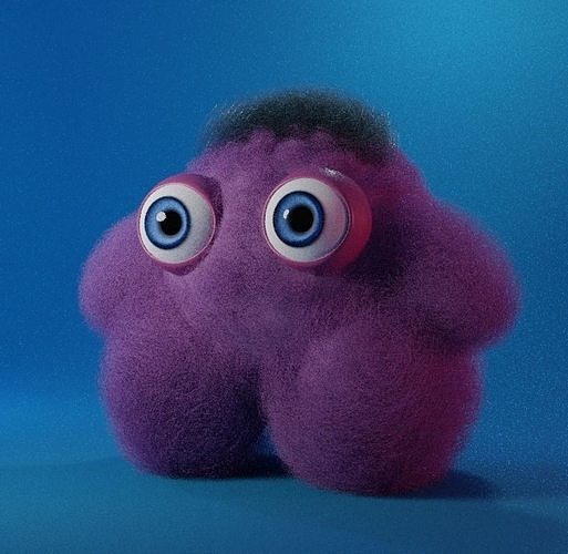 Cute fluffy character 3D model