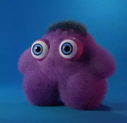 Cute fluffy character 3D model