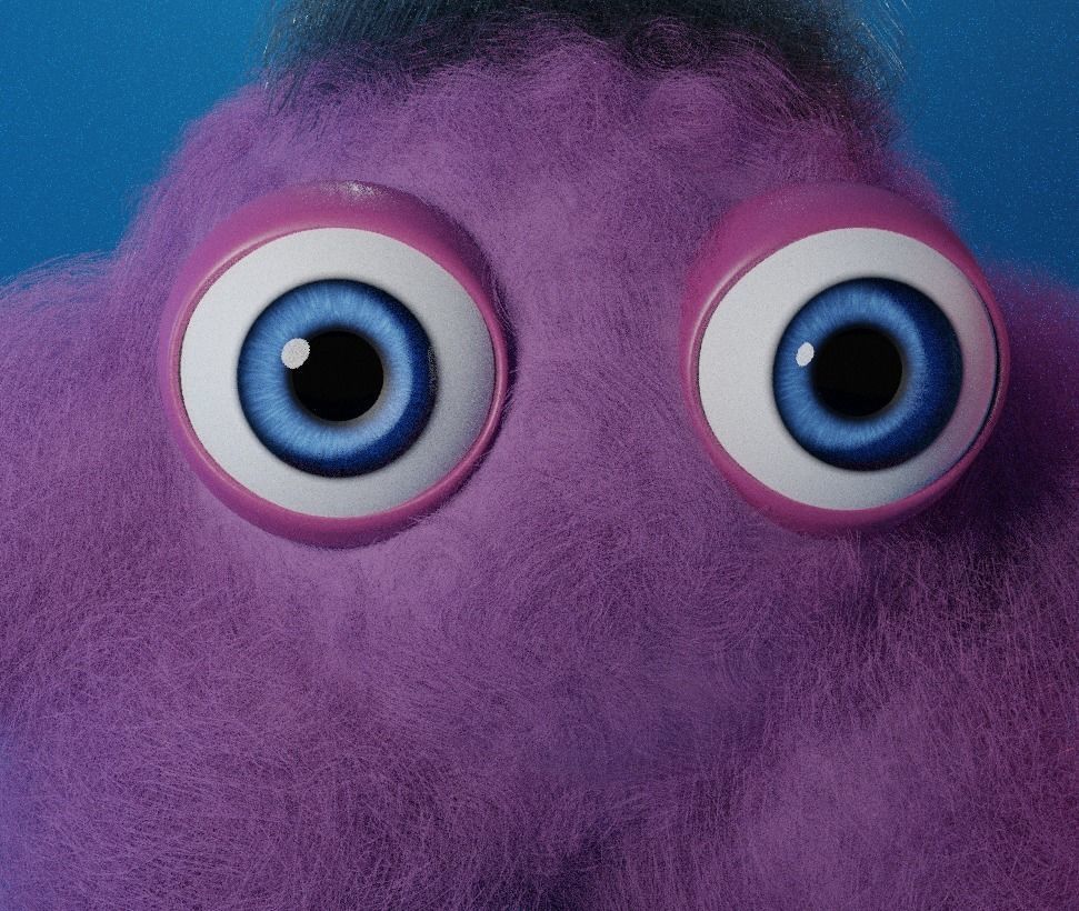 Cute fluffy character 3D model_2