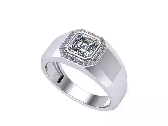 Asscher Cut Cushion Diamond Ring