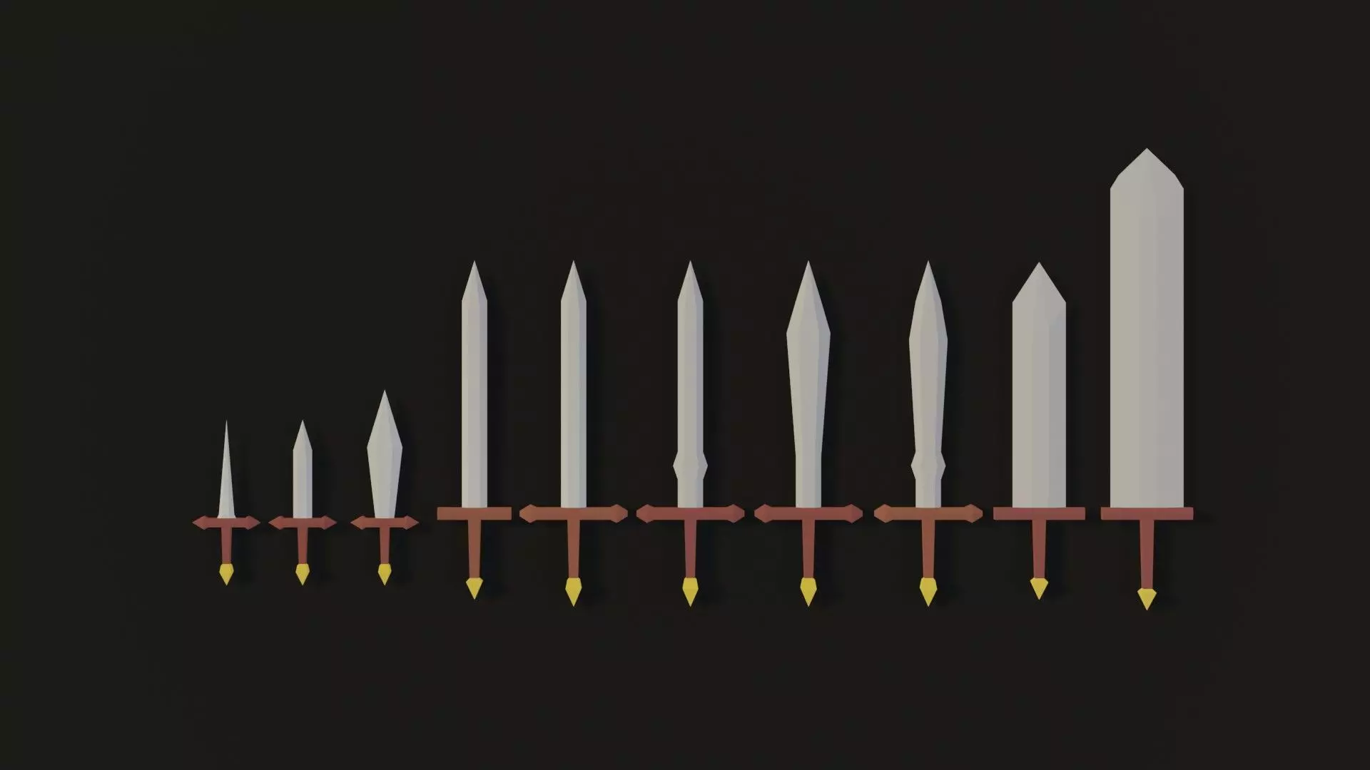 Low Poly Sword PACK Free 3D model
