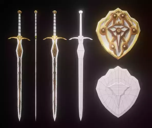 Hand Painted Sword and Shield