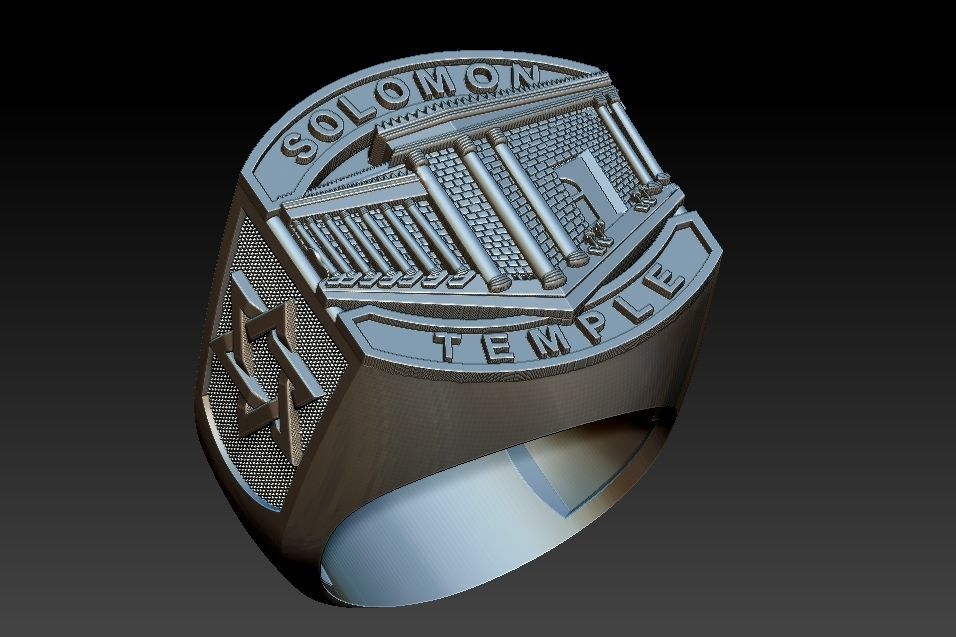 Solomon Temple Ring 3D print model_2