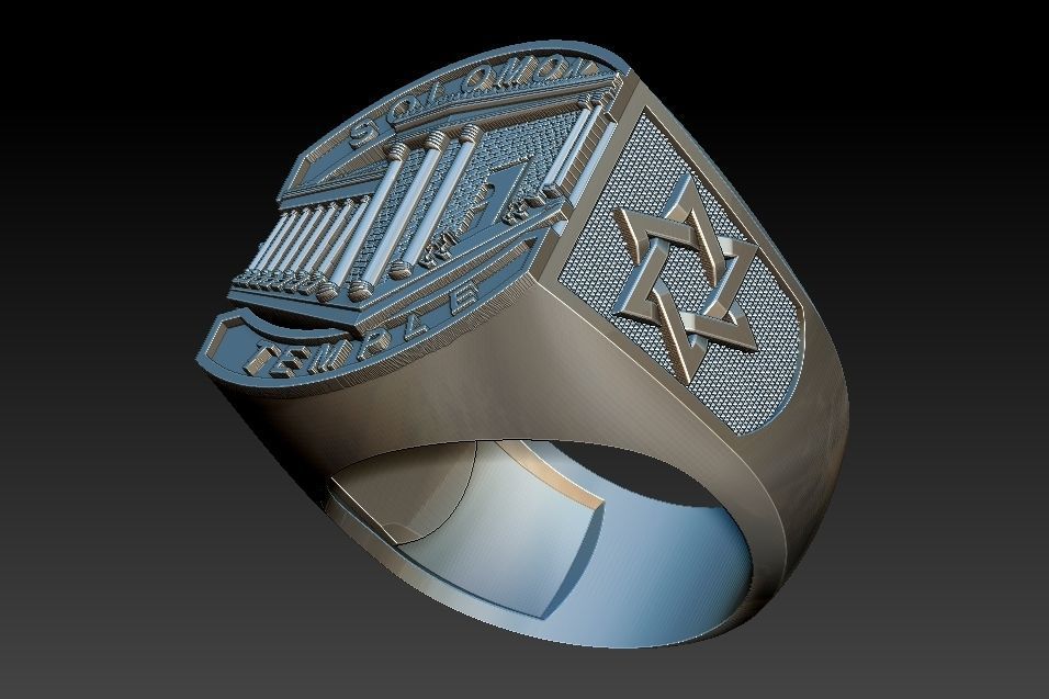 Solomon Temple Ring 3D print model_19