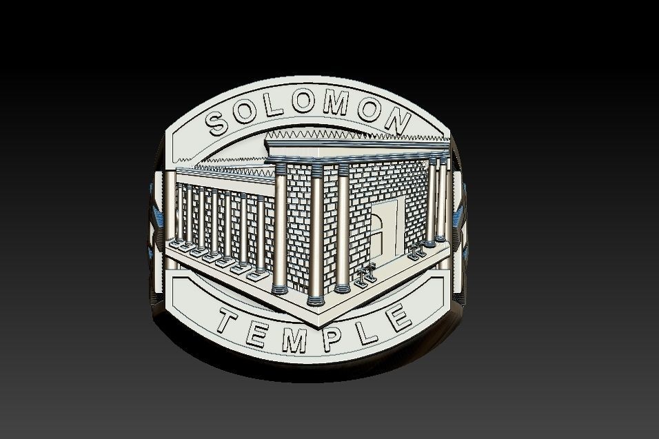 Solomon Temple Ring 3D print model_3
