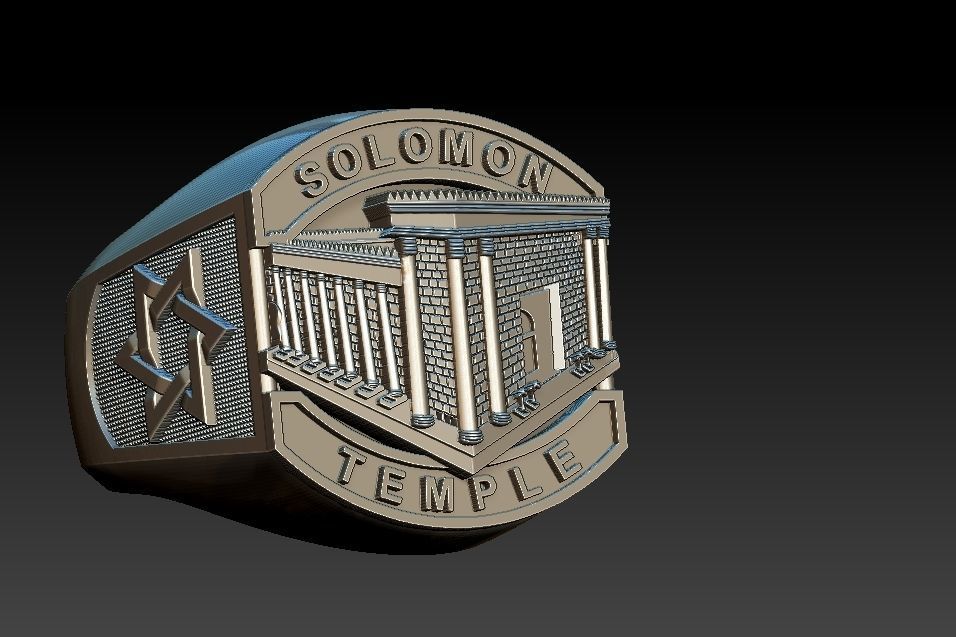 Solomon Temple Ring 3D print model_5