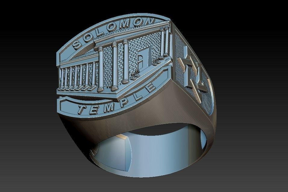 Solomon Temple Ring 3D print model_13