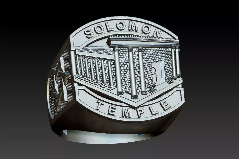 Solomon Temple Ring 3D print model_0