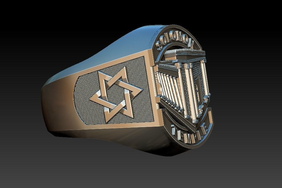 Solomon Temple Ring 3D print model_6