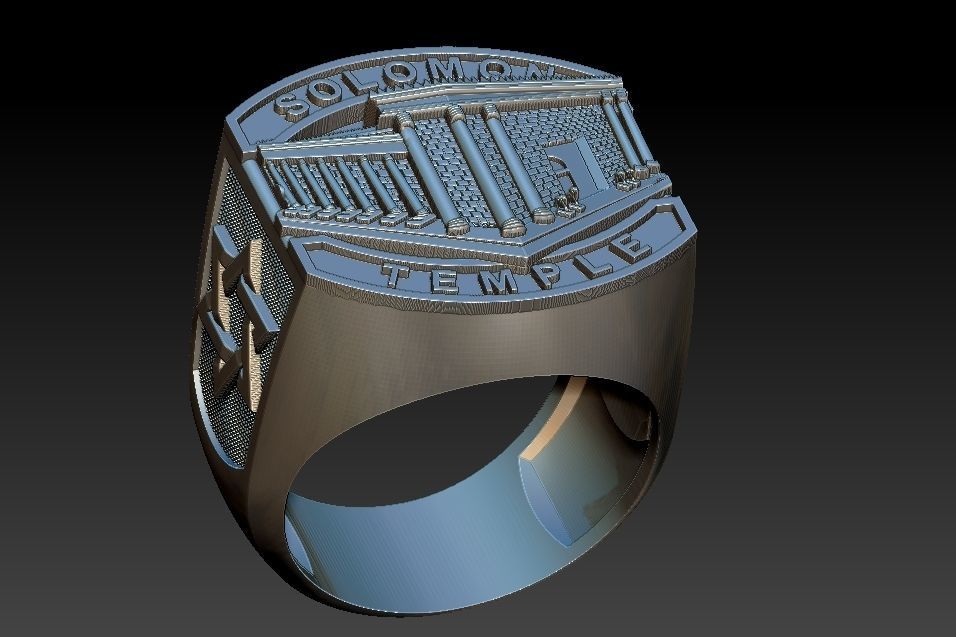 Solomon Temple Ring 3D print model_17