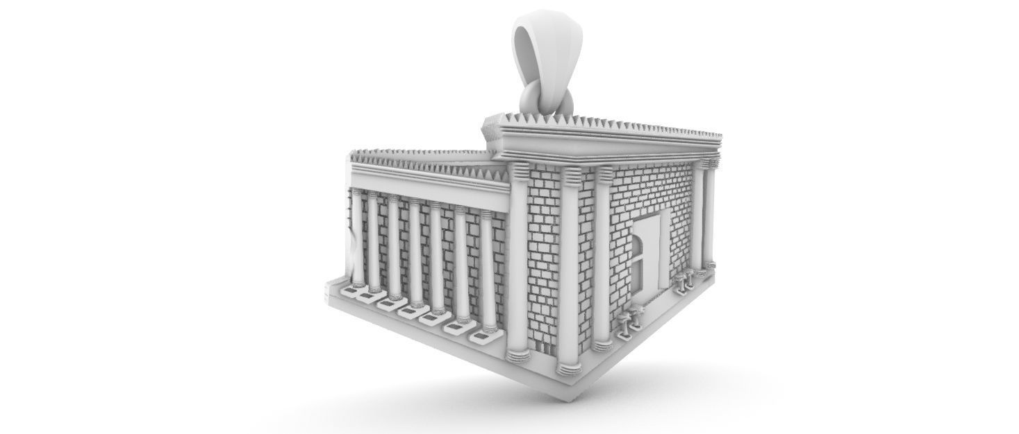 Solomon Temple Pendant 3D print model_1