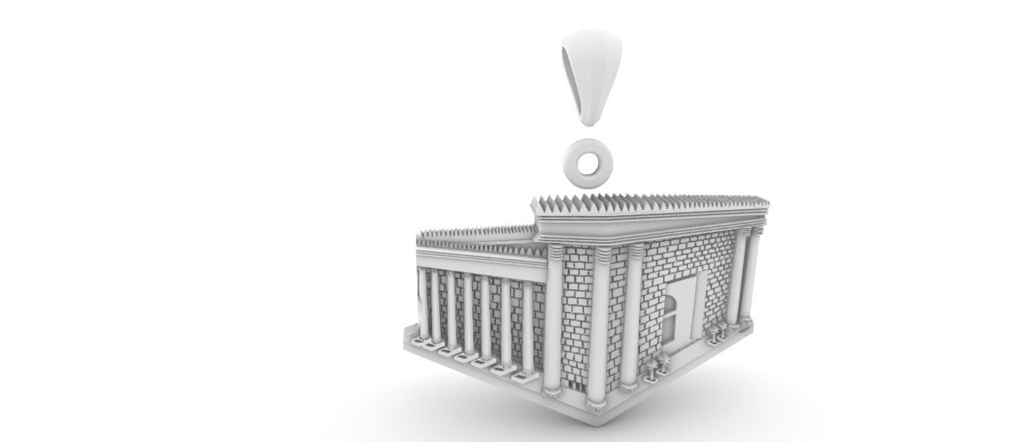 Solomon Temple Pendant 3D print model_4