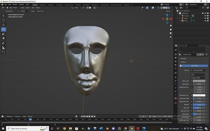 3D Mask Free low-poly 3D model