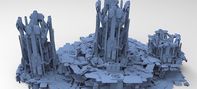 Advanced Ancient Civilization Ship architecture 3 designs  3D model