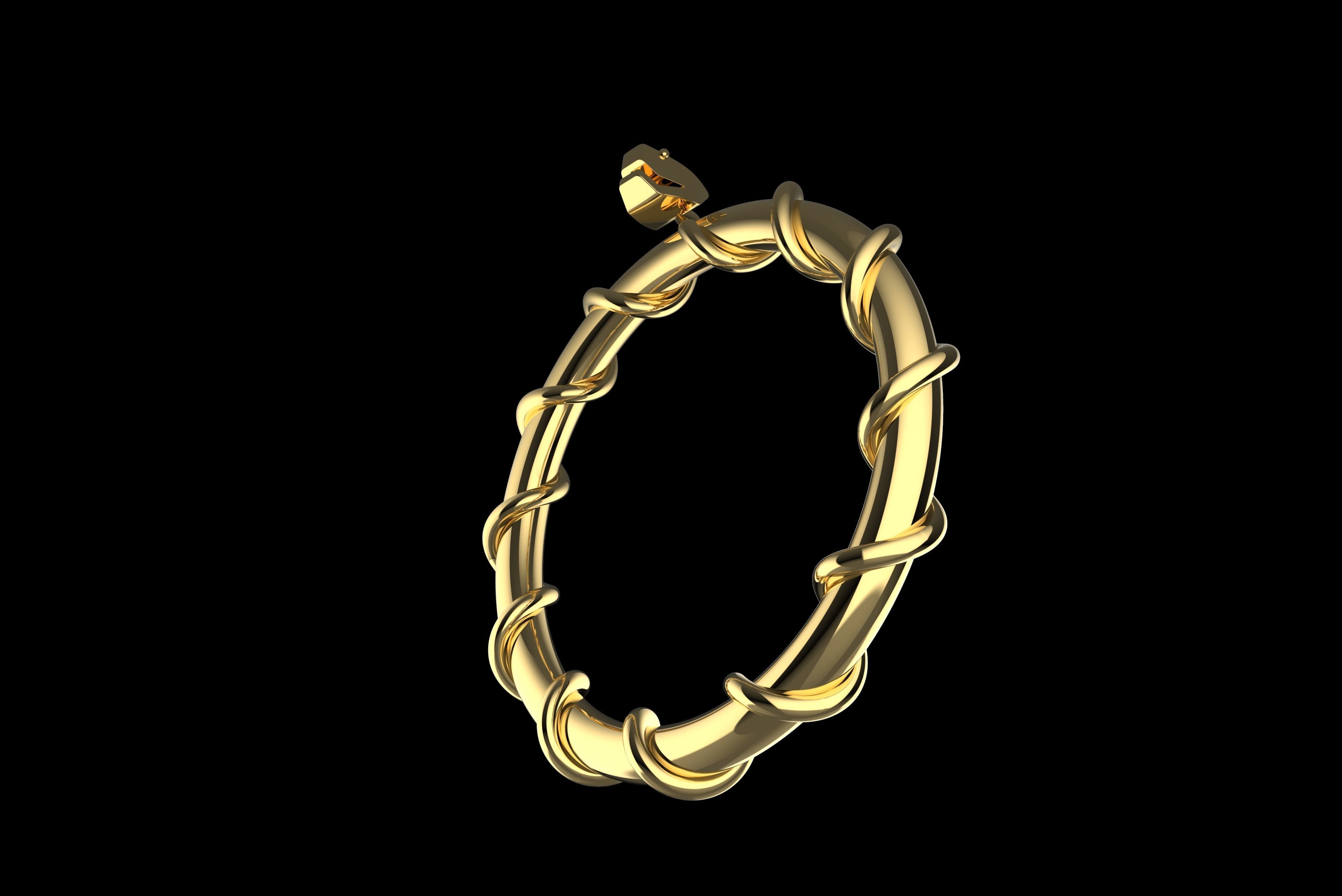 snake ring 3D model_2