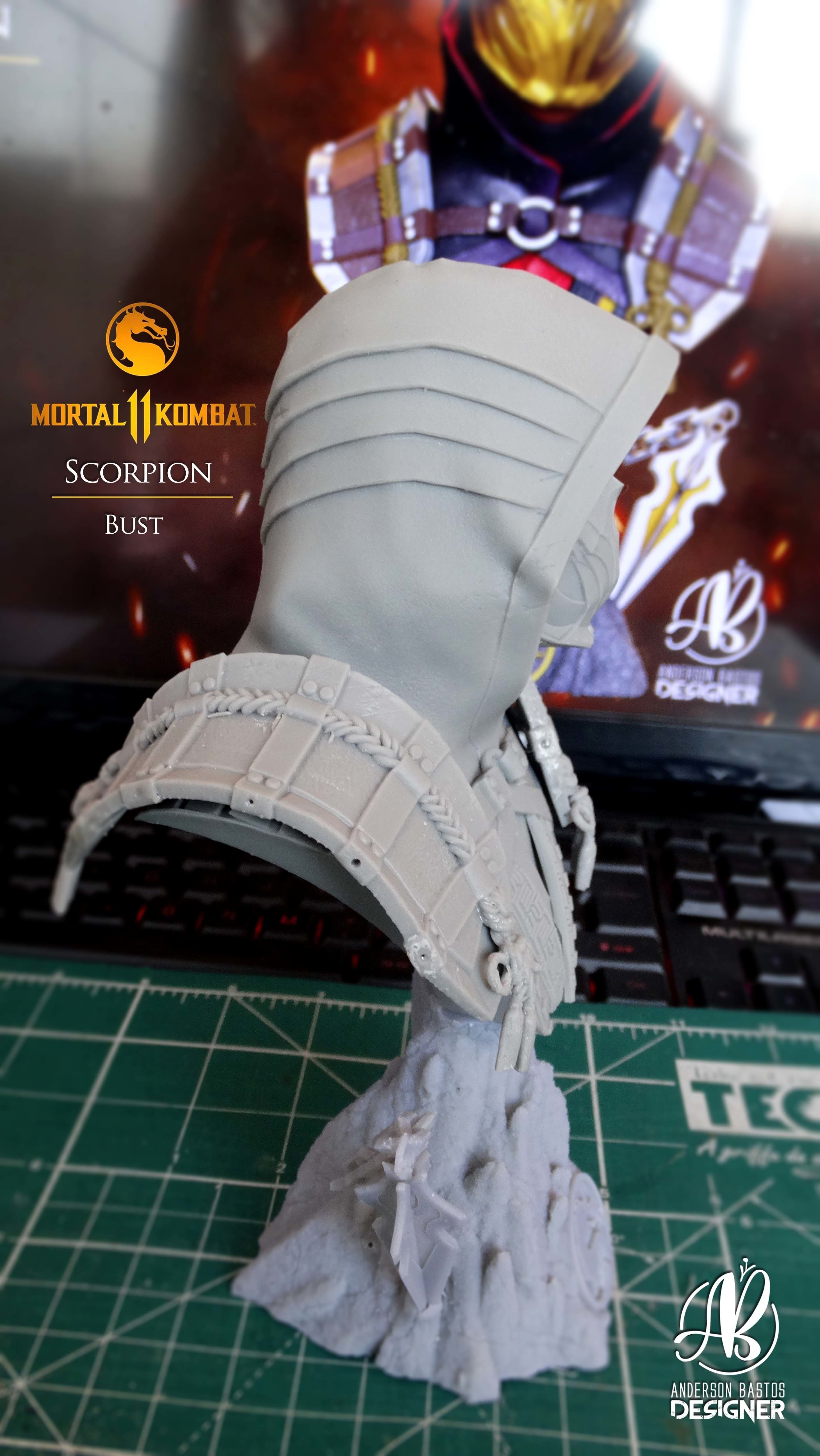 Scorpion Bust Mortal Kombat 11 3D print model_22