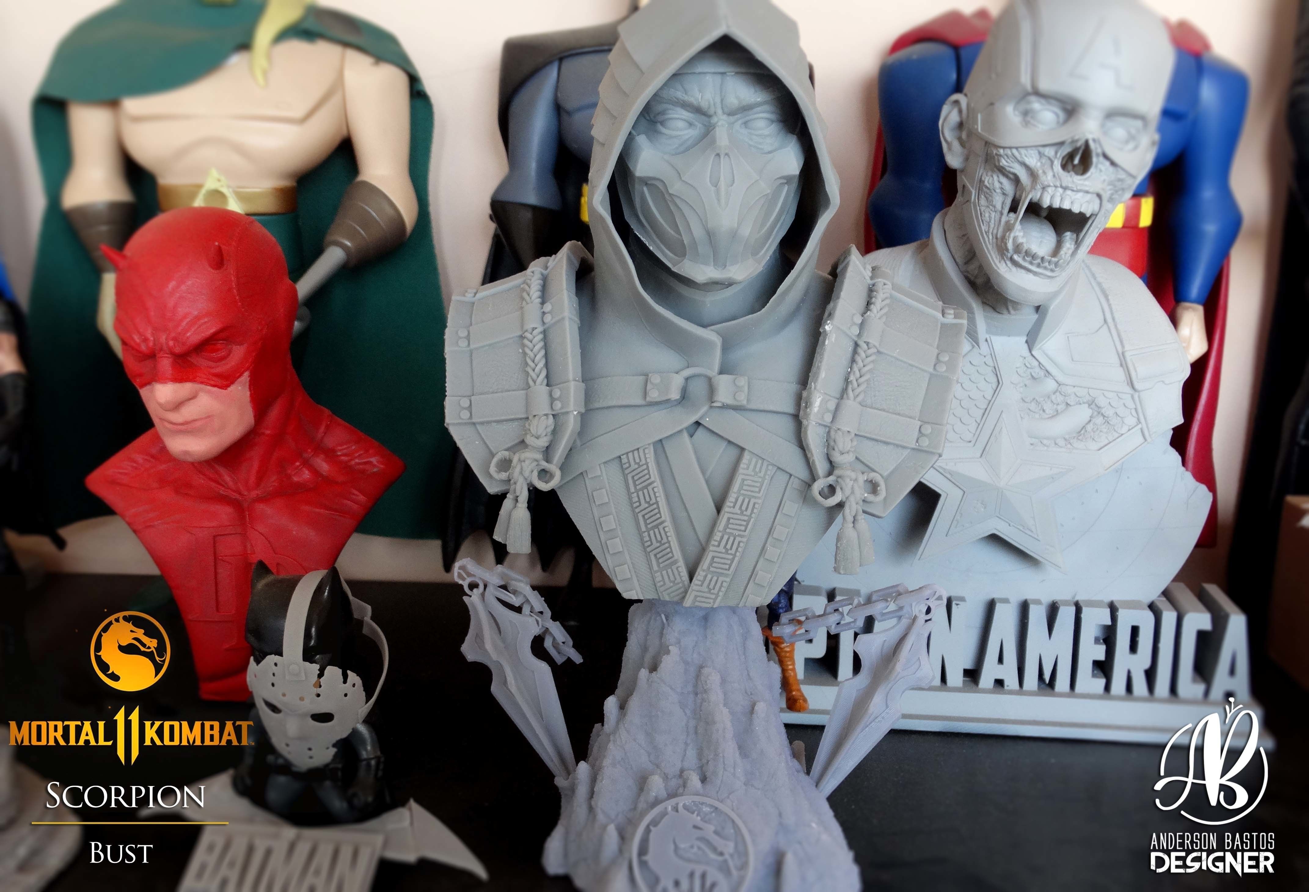 Scorpion Bust Mortal Kombat 11 3D print model_27