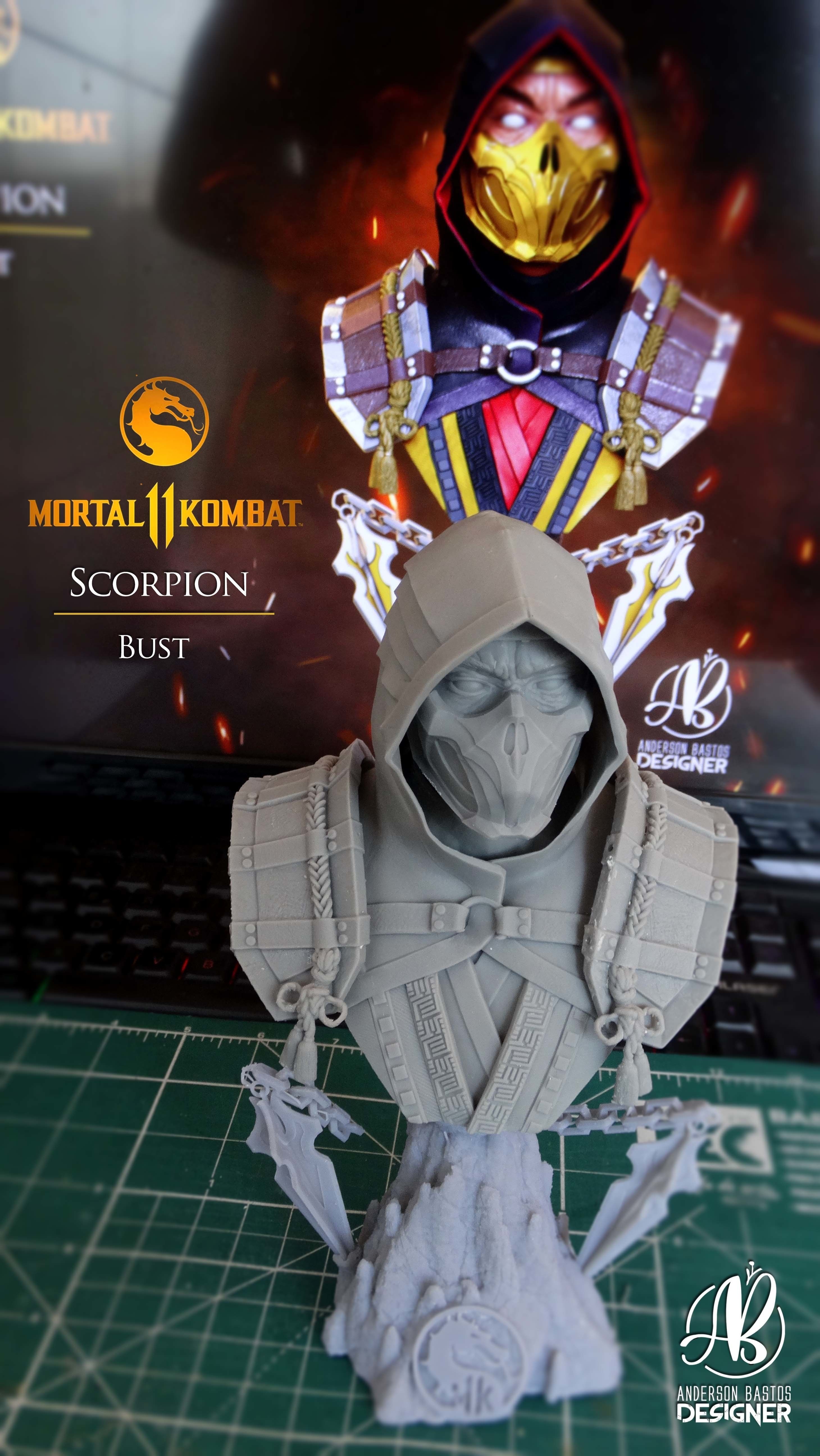 Scorpion Bust Mortal Kombat 11 3D print model_17