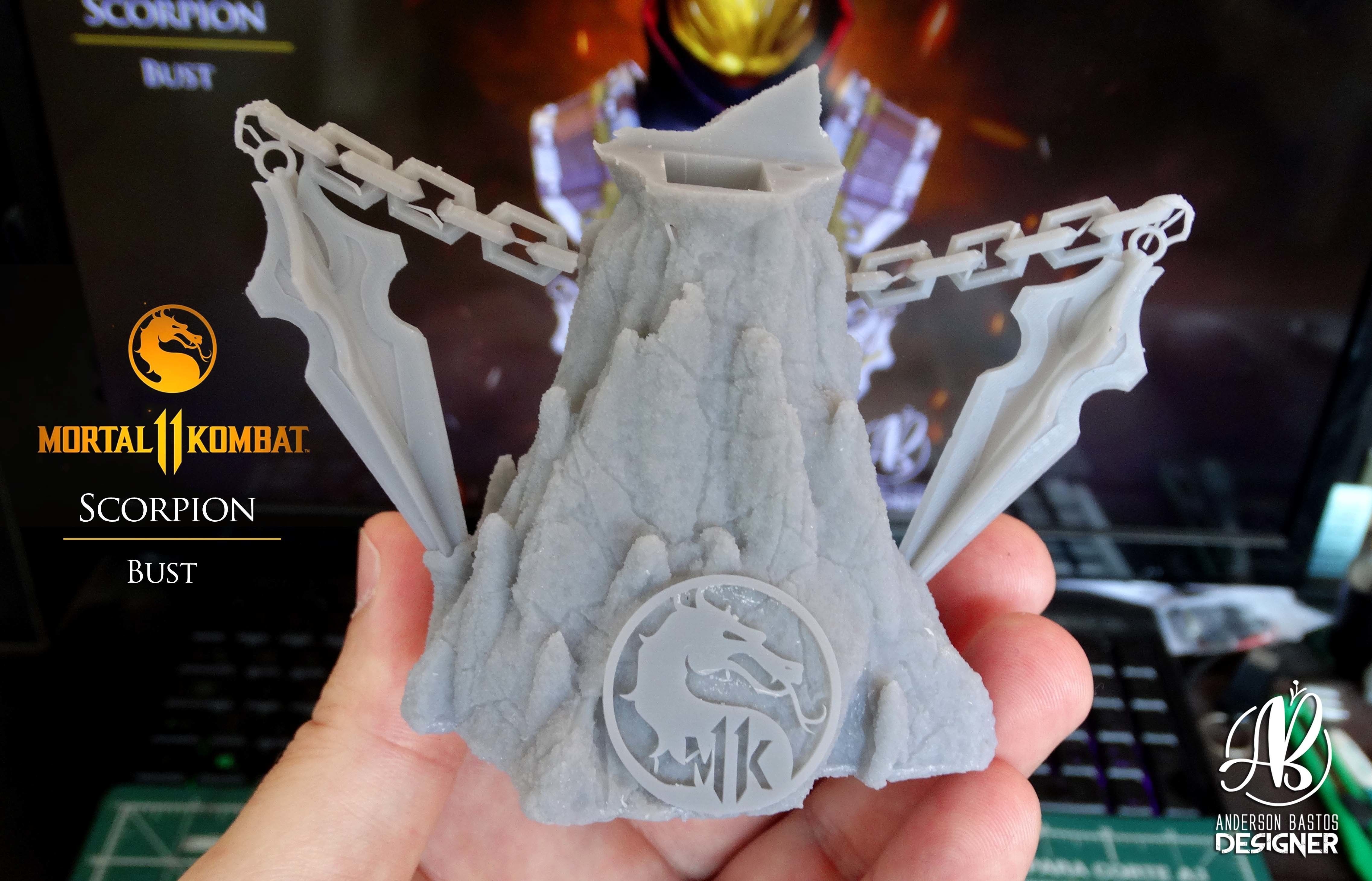 Scorpion Bust Mortal Kombat 11 3D print model_16