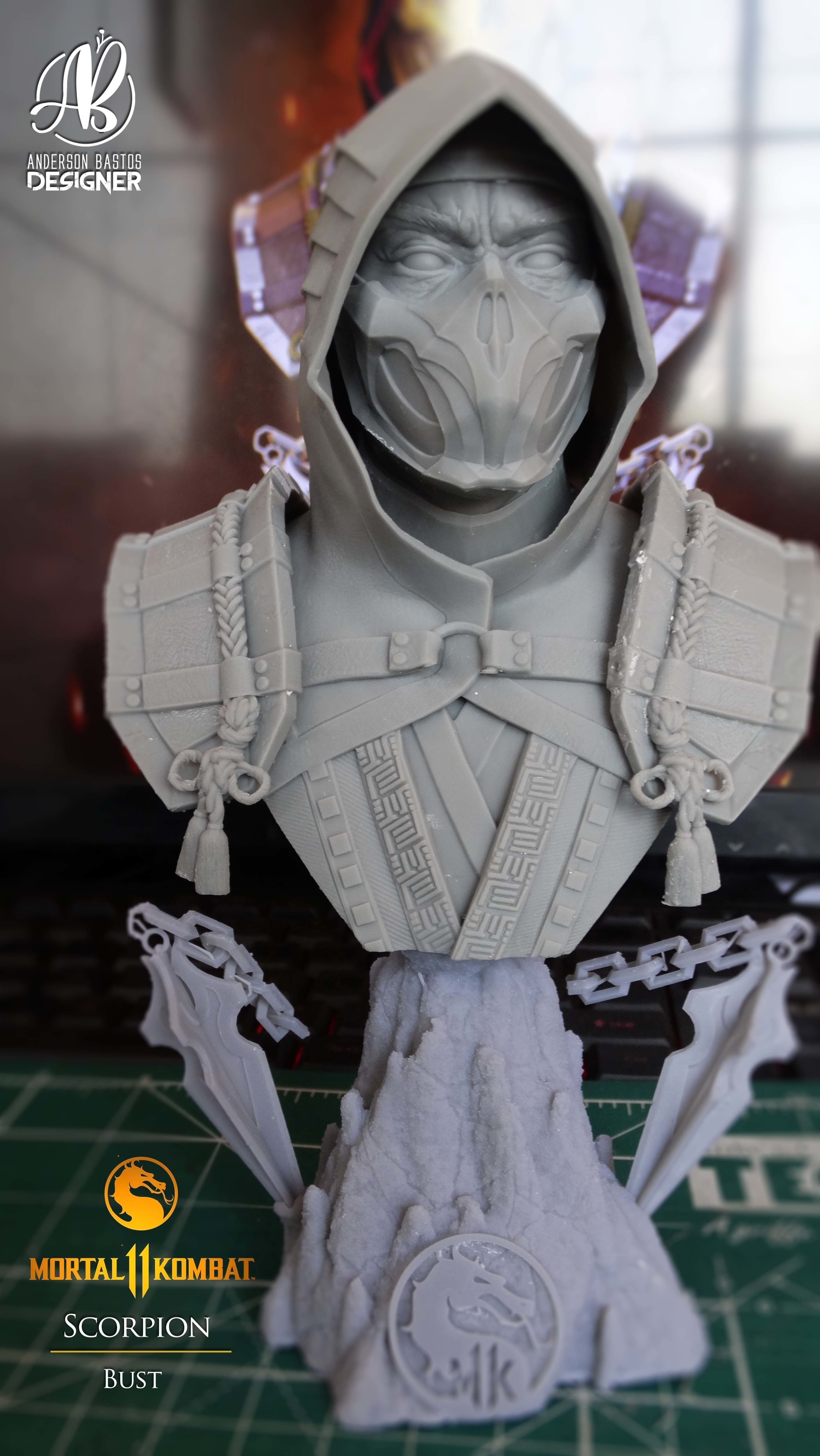 Scorpion Bust Mortal Kombat 11 3D print model_23