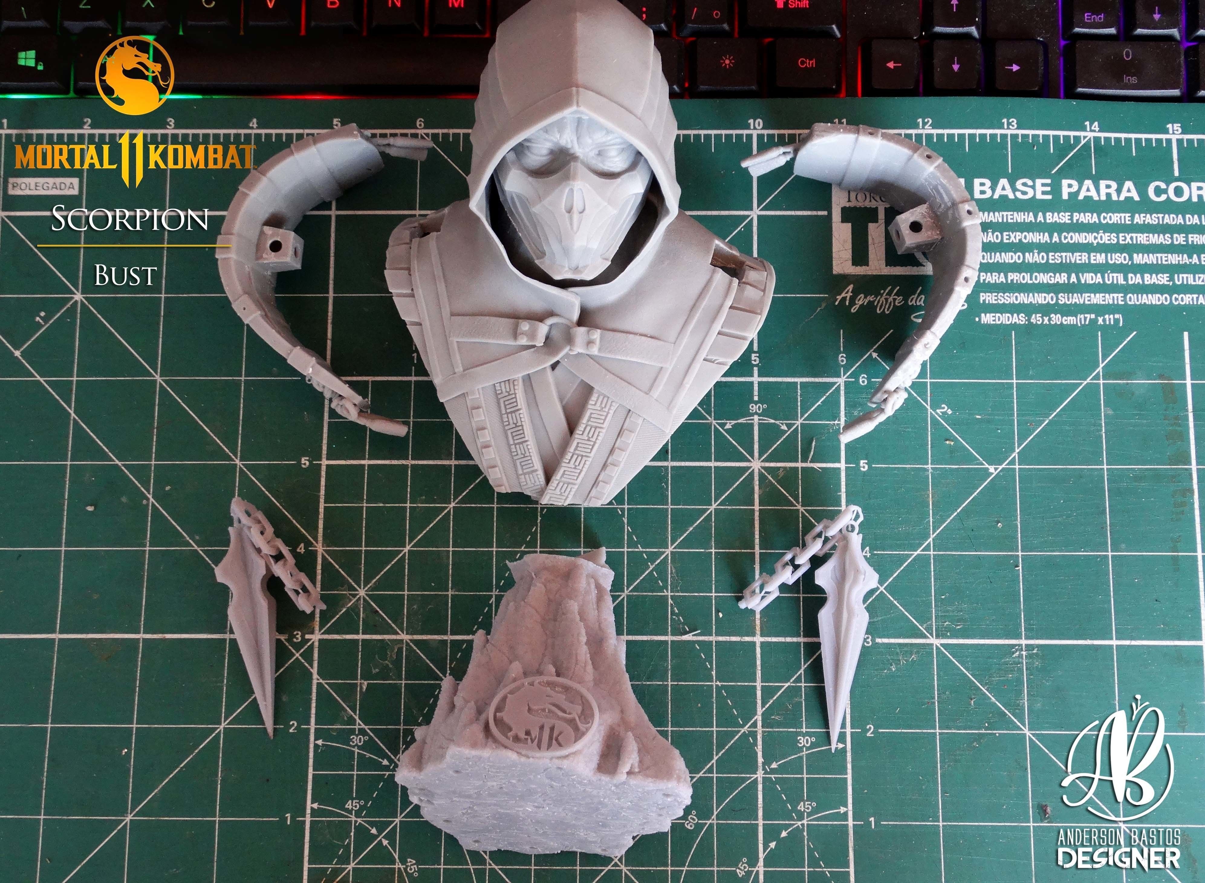 Scorpion Bust Mortal Kombat 11 3D print model_9