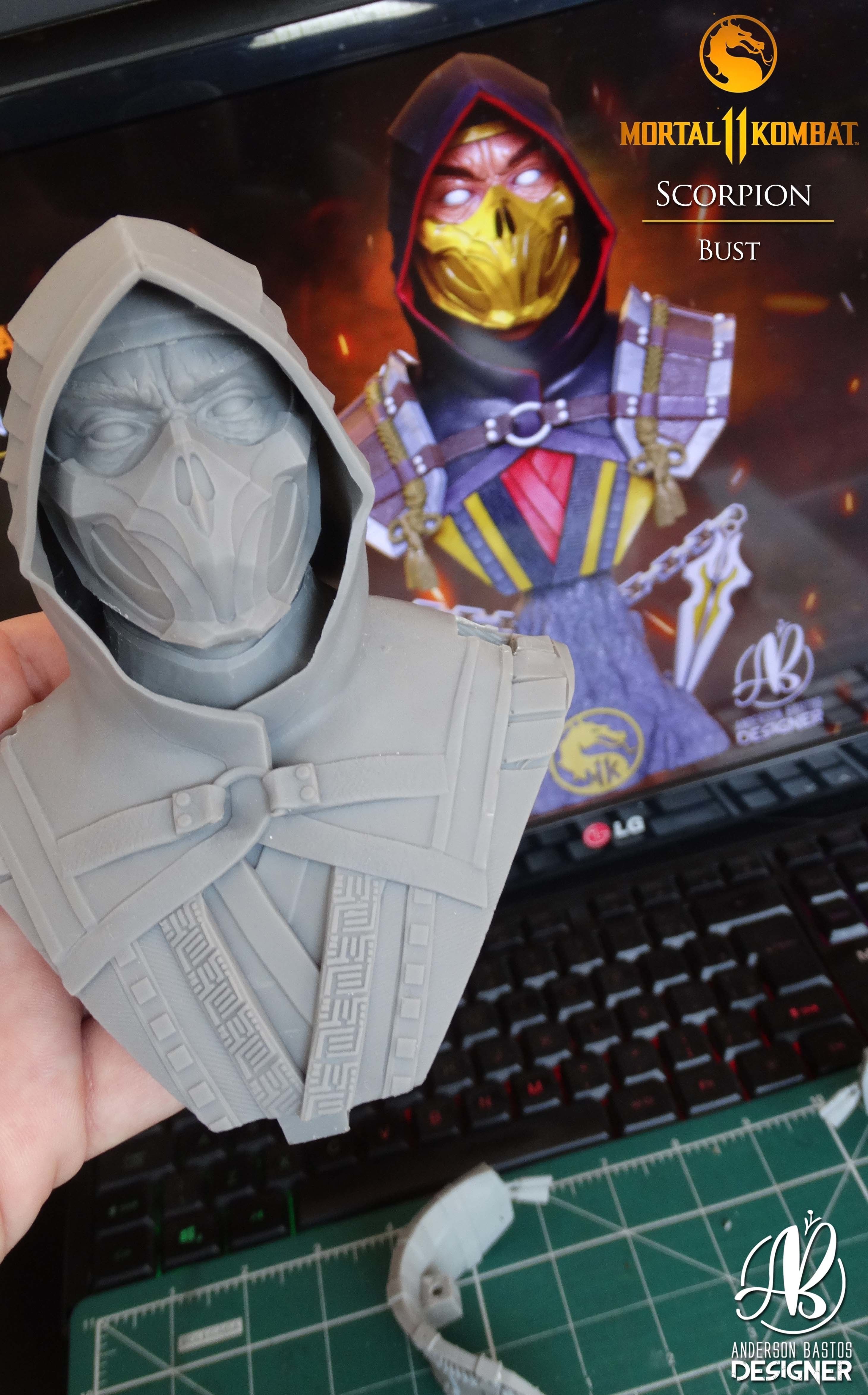 Scorpion Bust Mortal Kombat 11 3D print model_12