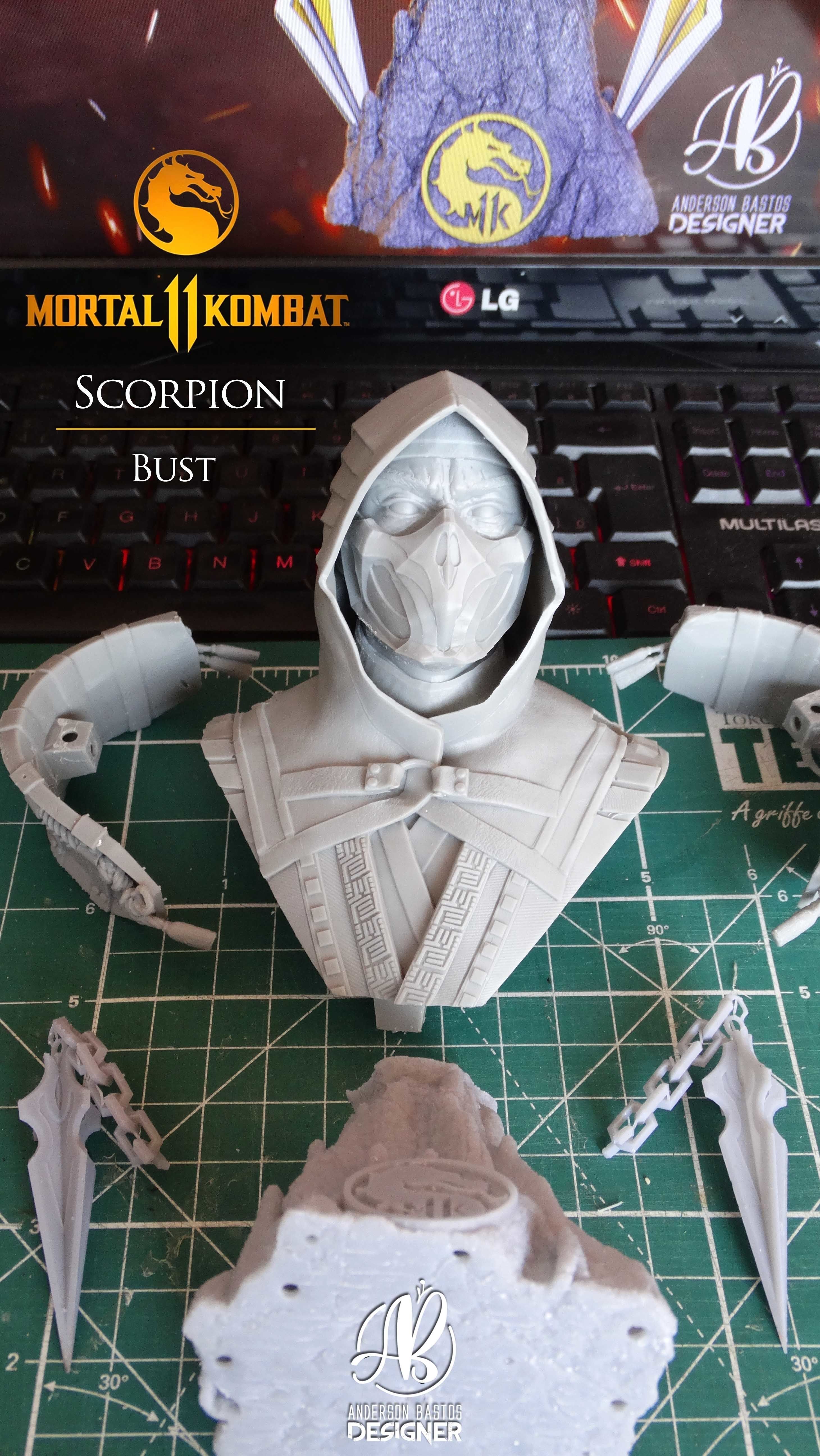 Scorpion Bust Mortal Kombat 11 3D print model_14