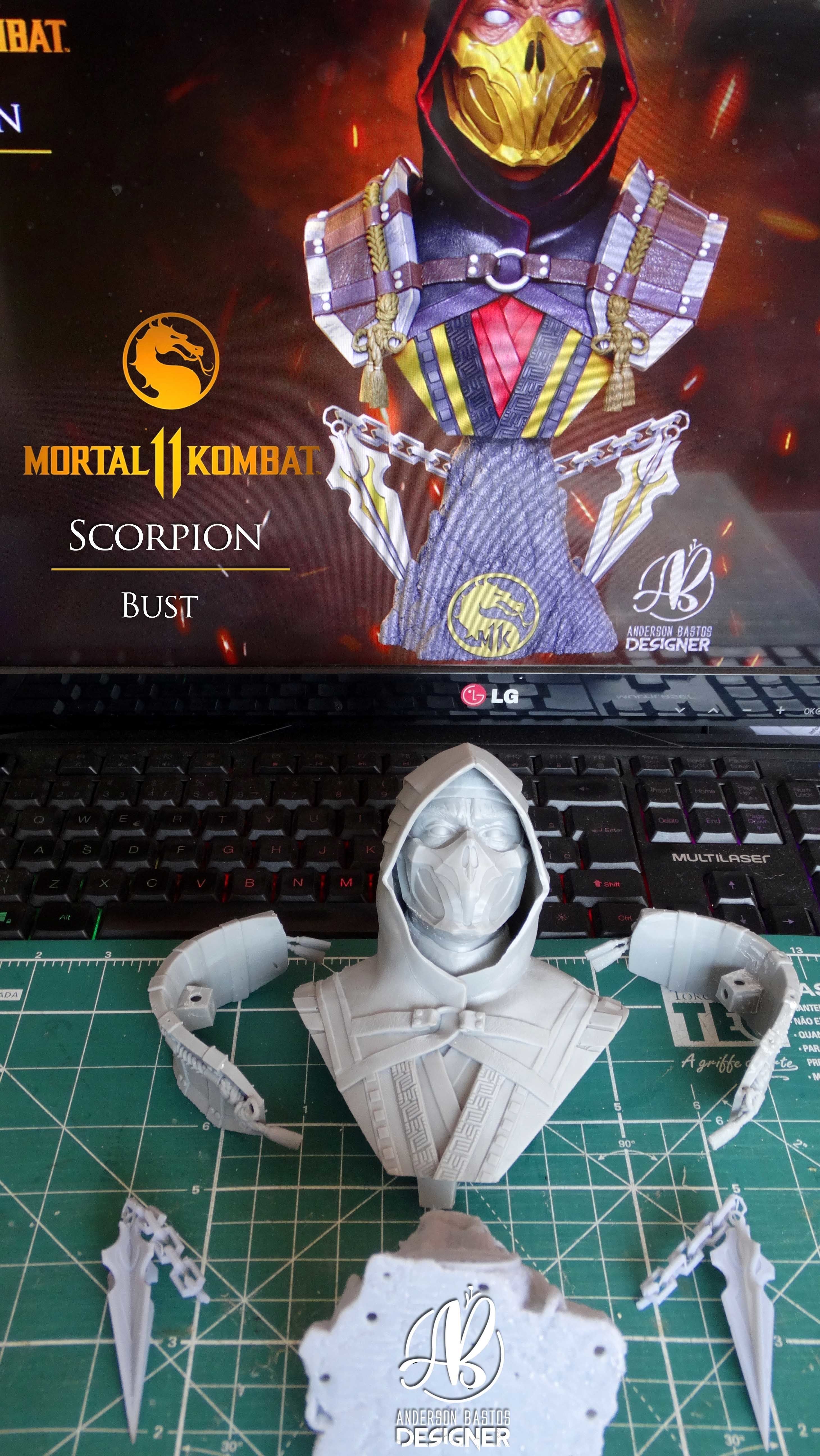 Scorpion Bust Mortal Kombat 11 3D print model_8