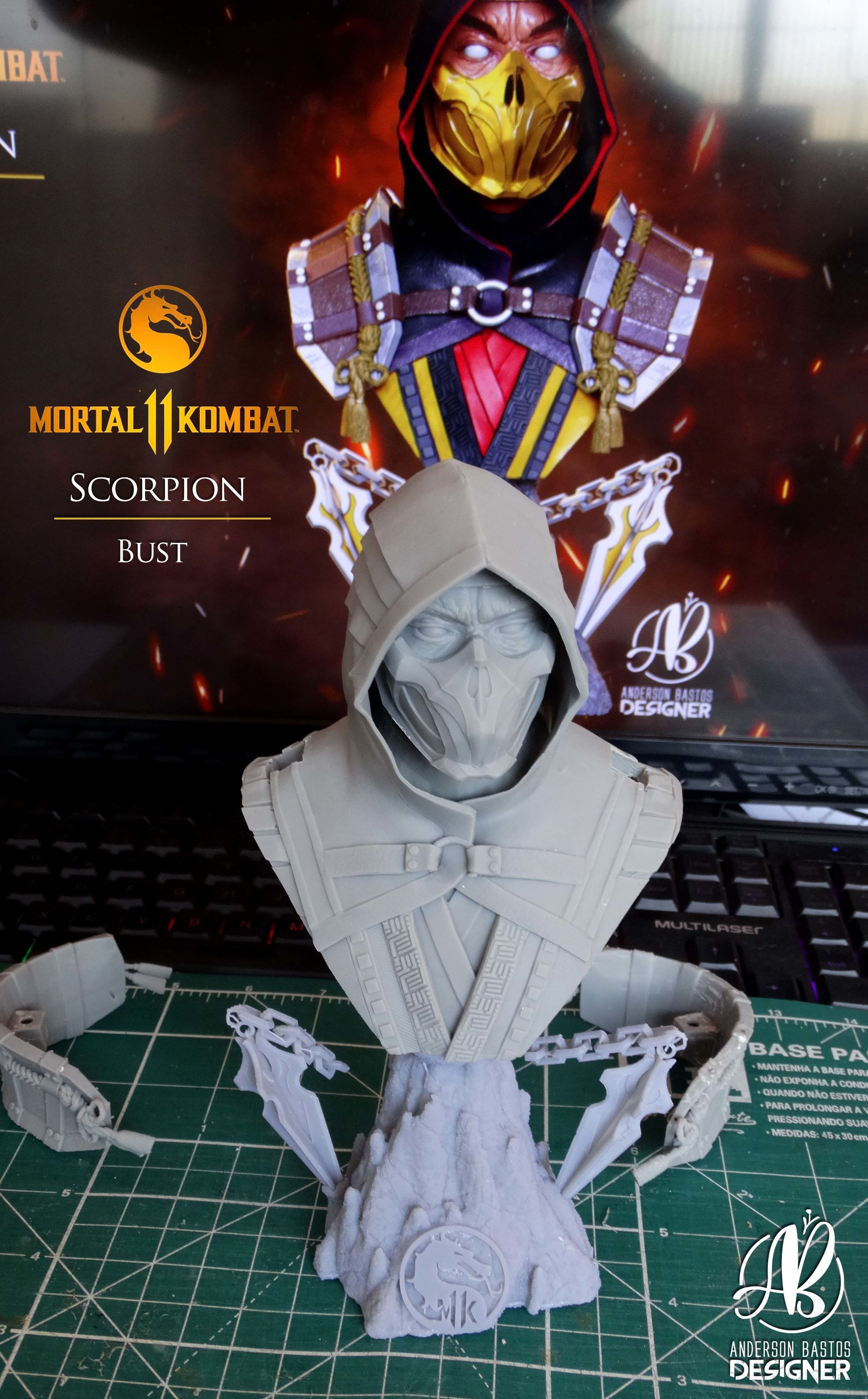 Scorpion Bust Mortal Kombat 11 3D print model_19