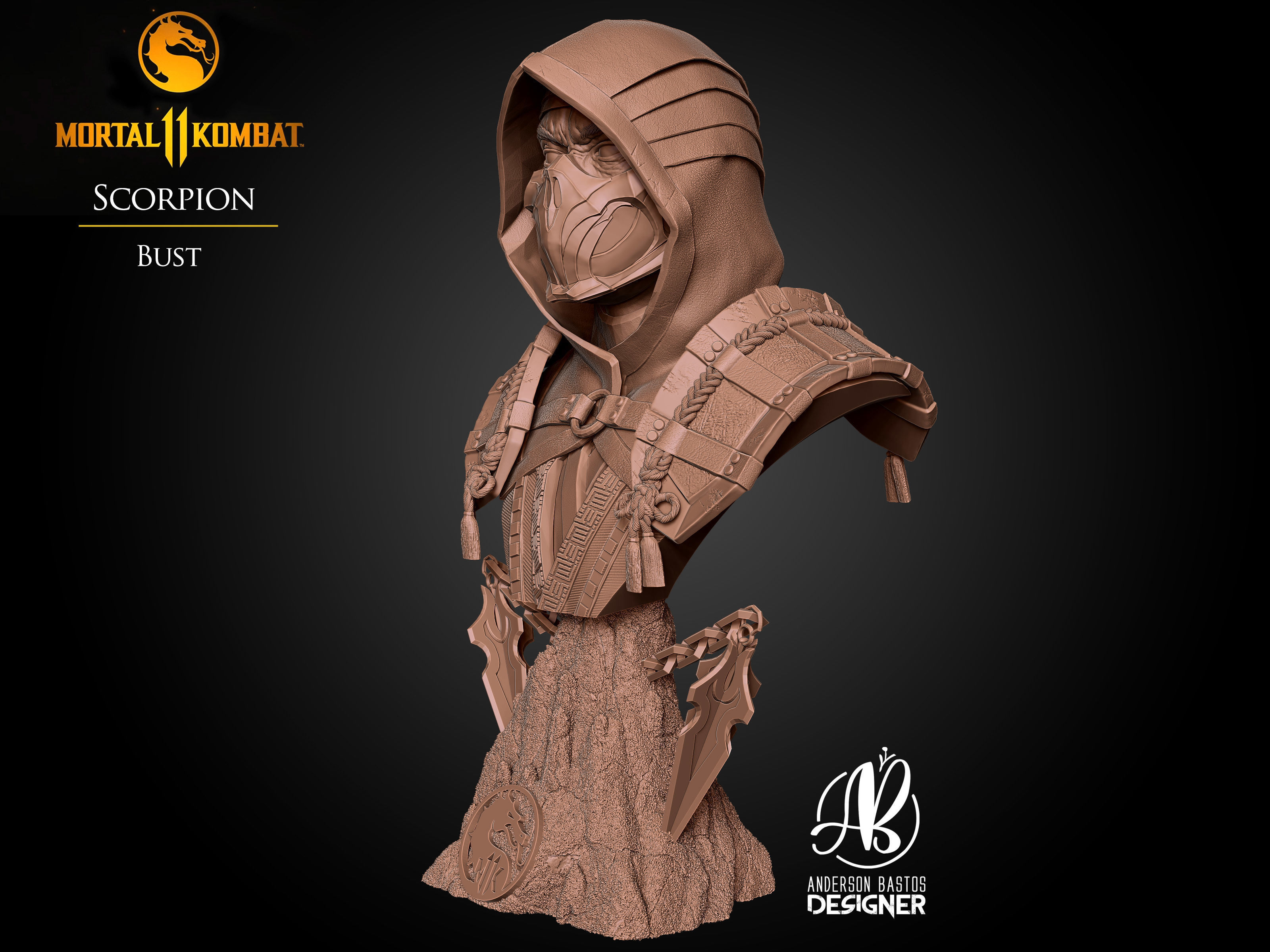 Scorpion Bust Mortal Kombat 11 3D print model_5