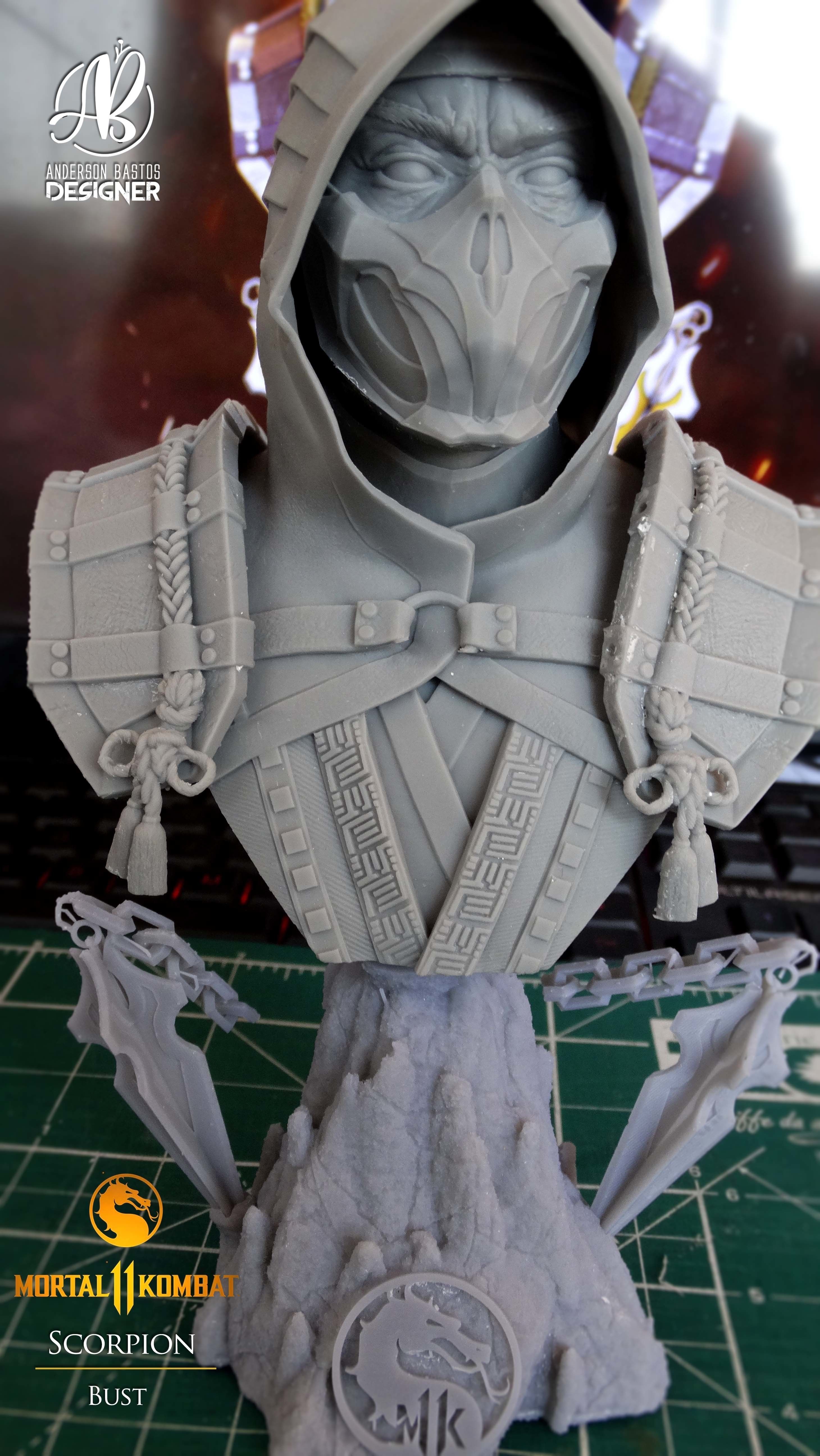 Scorpion Bust Mortal Kombat 11 3D print model_21