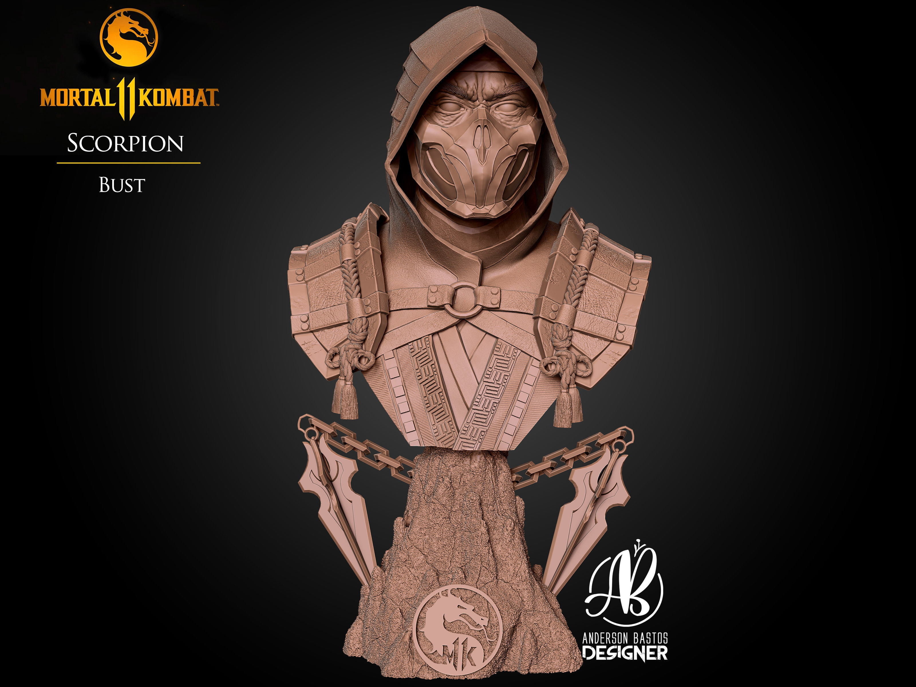 Scorpion Bust Mortal Kombat 11 3D print model_6