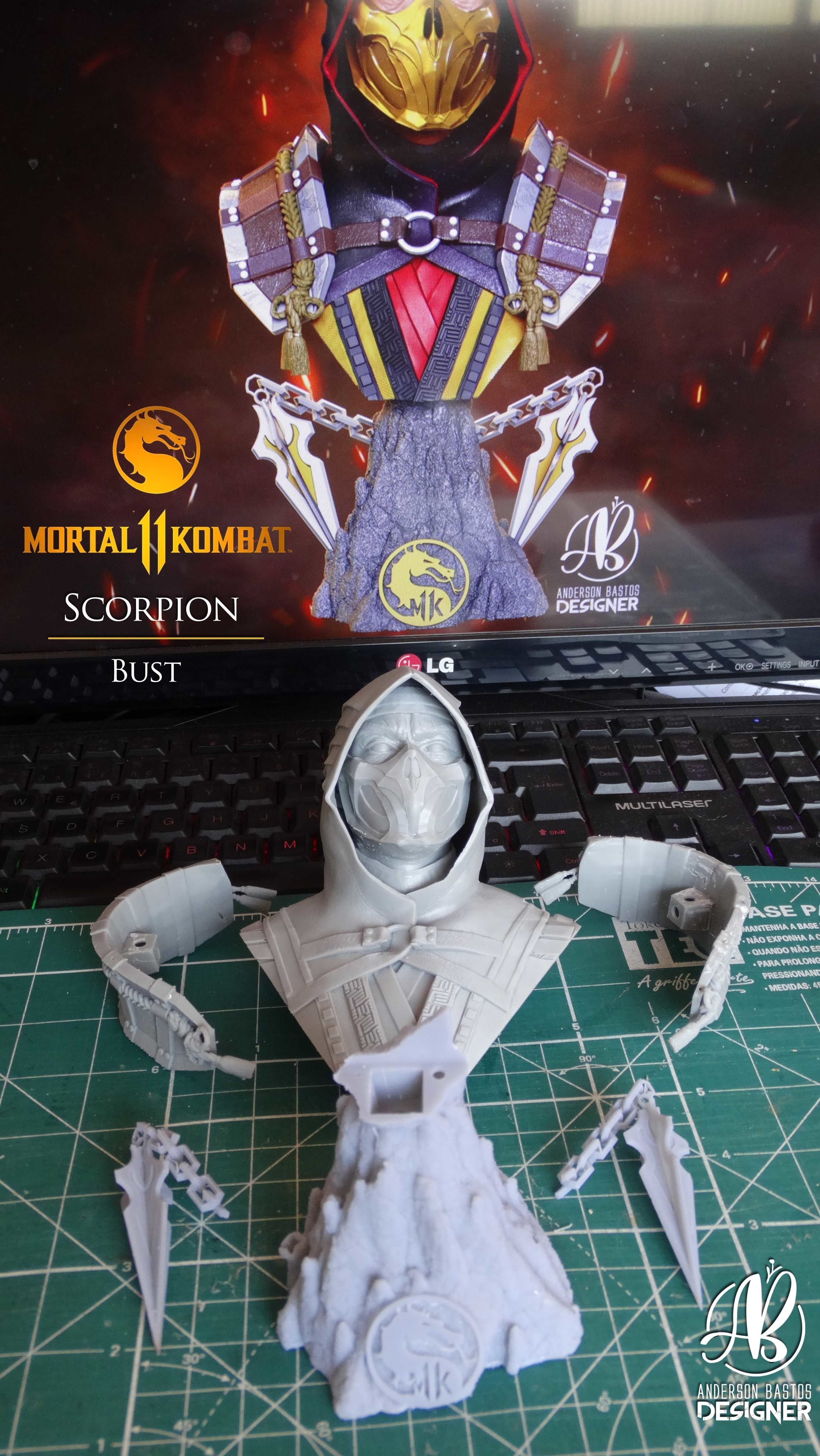 Scorpion Bust Mortal Kombat 11 3D print model_10