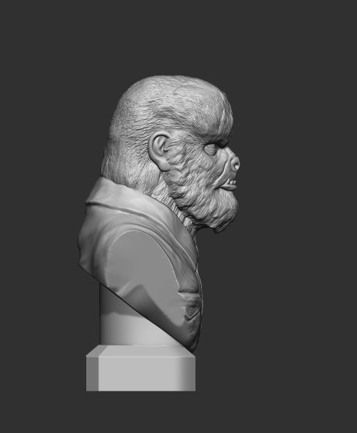 wolf man bust horror movie 3D print model_3