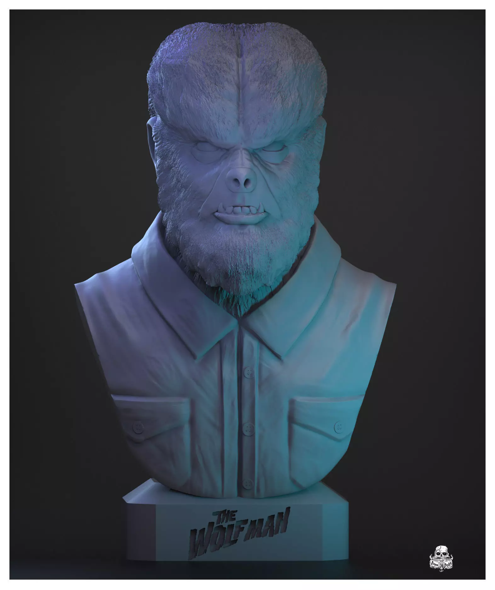 wolf man bust horror movie 3D print model_0