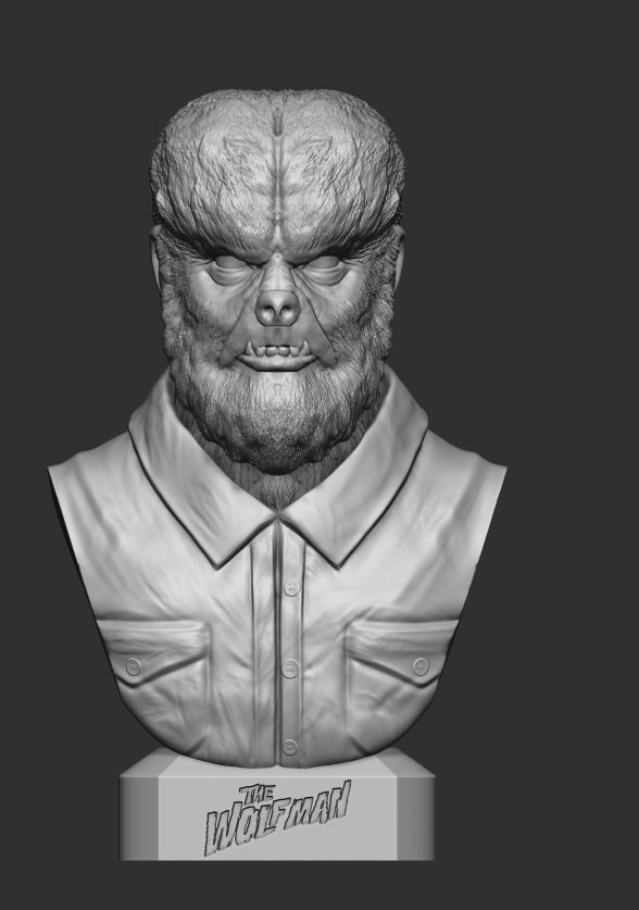 wolf man bust horror movie 3D print model_2