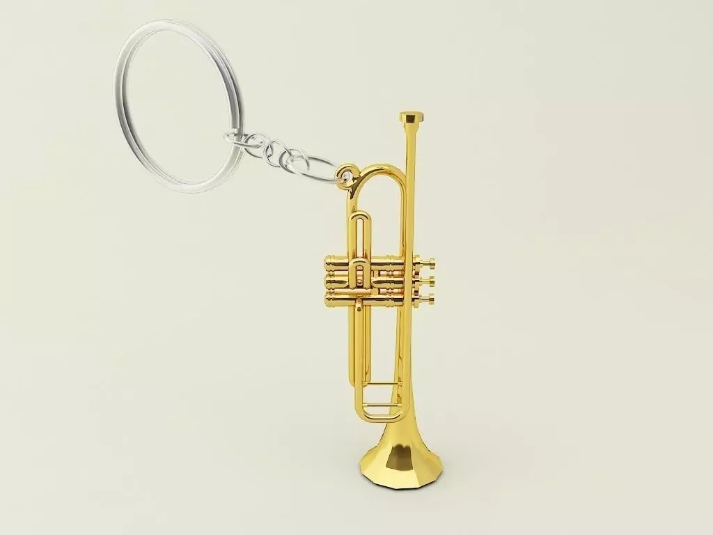 Trumpet Key Chain 3D print model
