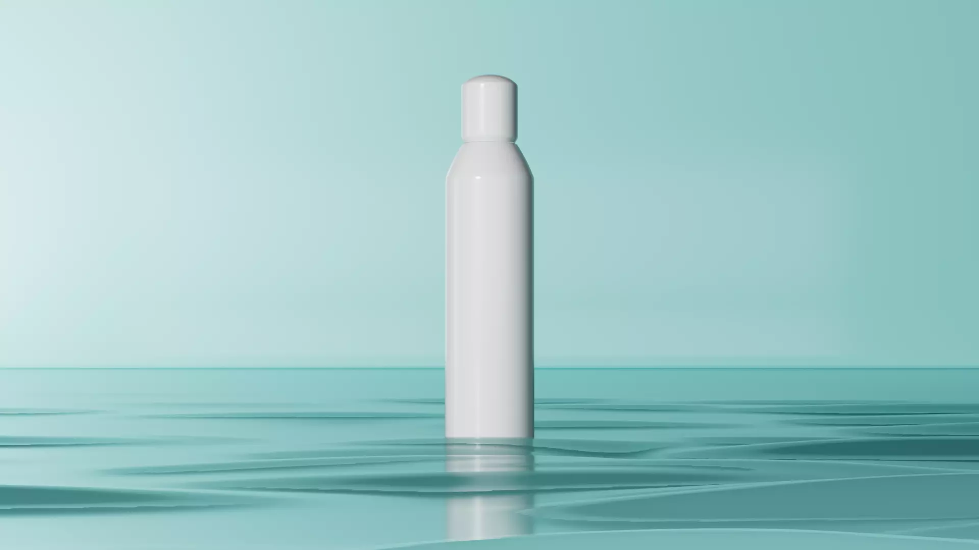 Cosmetic bottle product scene with water ripple background 3D model_0