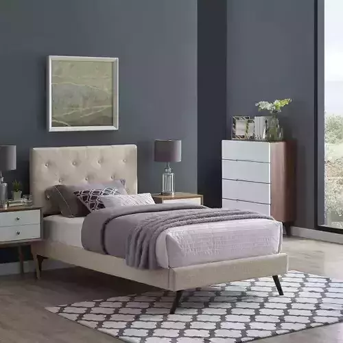 Perrinton Tufted Upholstered Low Profile Platform Bed