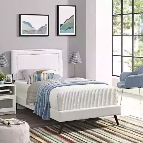 Elena Upholstered Low Profile Platform Bed